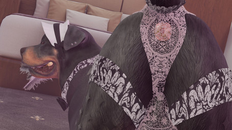 anus balls balls_outline bed bedroom black_body black_fur bow_tie brown_body brown_fur bulge butt carpet_floor cleaning_tool clothing curled_tail detailed_bulge ear_piercing feather_duster feral fur furniture genital_outline genitals looking_at_viewer maid_uniform male piercing pillow pink_anus presenting presenting_anus presenting_hindquarters solo tail uniform wood wood_furniture kenresek canid canine canis domestic_dog mammal mastiff molosser rottweiler 16:9 3d_(artwork) 4k absurd_res blender_(artwork) digital_media_(artwork) hi_res widescreen