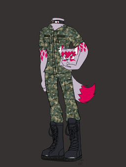 anthro army battle boots clothing detachable detachable_head duo feet footwear headless korean male military paws sentient shoes headlessfetish lanoexpin canid canine canis mammal wolf hi_res