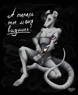 anthro blood bodily_fluids genitals gore gore_focus male nude self-harm simple_background solo lil_beetle mammal murid murine rat rodent absurd_res hi_res
