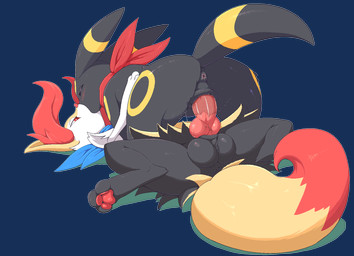 3_toes animal_genitalia animal_penis animal_vulva anthro anthro_on_feral anthro_penetrating anthro_penetrating_feral anus balls bestiality biped black_body black_fur blush bodily_fluids butt canine_genitalia canine_penis canine_vulva clothing cowgirl_position dipstick_tail dominant dominant_feral duo eyes_closed feet female female_on_anthro female_on_top female_penetrated feral feral_on_bottom feral_on_feral feral_on_top feral_penetrated from_front_position fur genital_fluids genitals half-closed_eyes inner_ear_fluff kerchief kiss_on_lips kissing kissing_while_penetrating knot lying male male/female male_on_bottom male_on_feral male_penetrating male_penetrating_female markings multicolored_body multicolored_fur multicolored_tail narrowed_eyes nude on_back on_bottom on_top orange_body orange_fur pawpads penetration penile penile_penetration penis penis_in_vagina plump_labia red_body red_eyes red_fur reverse_missionary_position scarf sex simple_background spread_legs spreading tail tail_markings toes transparent_background tuft vaginal vaginal_fluids vaginal_penetration vulva white_body white_fur yellow_body yellow_fur pata nintendo pokemon braixen canid canine eeveelution generation_2_pokemon generation_6_pokemon mammal pokemon_(species) umbreon aliasing alpha_channel digital_media_(artwork) hi_res
