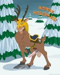 antlers armor balls cloven_hooves erection feral genitals grin headgear helmet holidays hooves horn lemon_testicles looking_at_viewer male outside penis saddle saggy_balls side_view smile snow solo teeth text vein veiny_penis dracovar_valeford american_dad mimzy deer mammal new_world_deer reindeer 2011 absurd_res english_text hi_res