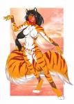 4_toes 5_fingers anthro biped black_hair breasts feet female fingers fur genitals hair navel nipples orange_body orange_fur pussy solo standing striped_body striped_fur stripes toes amur felid mammal pantherine tiger 2019 digital_media_(artwork) hi_res