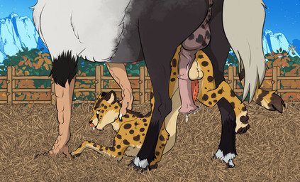 animal_genitalia animal_penis ass_up backsack balls bodily_fluids dripping equine_genitalia equine_penis erection feet feline_genitalia feline_penis feral feral_on_feral fur genital_fluids genitals half-erect hooves imminent_sex leaking_precum looking_back male male/male pawpads paws penile_spines penis precum precum_string saliva saliva_drip size_difference spots tail toes tongue tongue_out zafara_(artist) mythology avian felid feline gryphon leopard mammal mythological_avian mythological_creature pantherine digital_media_(artwork) hi_res