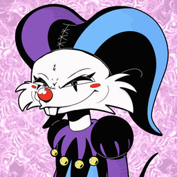 abstract_background ambiguous_anthro ambiguous_gender anthro blue_eyes buckteeth cheek_markings cheek_spots clown clown_nose facial_markings head_markings jester jester_outfit markings mouse_tail pink_background red_cheekdots red_nose simple_background smile solo teeth toony trevor-fox pngtuber trevor-fox_(character) mammal mouse murid murine rodent 1:1 animated nonbinary_(lore)