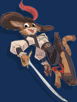 anthro belt biped brown_body brown_fur clothed clothing fingers fur hat headgear headwear holding_melee_weapon holding_object holding_sword holding_weapon male melee_weapon open_mouth simple_background solo sword tail transparent_background weapon jam_(artist) domestic_cat felid feline felis mammal alpha_channel