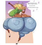 anthro big_breasts big_butt blonde_hair bottomwear breast_jiggle breasts butt clothing dancing denim denim_bottomwear denim_clothing dialogue female hair huge_breasts huge_butt huge_hips huge_thighs hyper hyper_butt jeans jiggling markings midriff motion_lines pants raised_leg singing solo speech_bubble spots spotted_body text thick_thighs tight_bottomwear tight_clothing tight_jeans tight_pants undersized_clothing wide_hips spiralingstaircase desiree_(spiralingstaircase) deer mammal absurd_res digital_media_(artwork) english_text hi_res