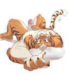 anthro blue_eyes erection genitals glans humanoid_genitalia humanoid_penis male nude nude_anthro nude_male penis simple_background solo white_background jazcabungcal nekojishi studio_klondike lin_hu felid mammal pantherine tiger 2018 hi_res