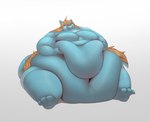 anthro belly belly_overhang belly_squish big_belly blue_body blush breath brown_body brown_fur brown_hair chubby_cheeks fat_rolls fur hair hand_on_belly hand_on_own_belly huge_belly huge_moobs huge_thighs hyper hyper_belly lifting_belly looking_at_self love_handles male moobs morbidly_obese narrowed_eyes navel nude obese overweight panting simple_background sitting solo squish thick_arms thick_thighs wide_hips ankie. daea_(daealagarto) lizard reptile scalie full-length_portrait hi_res portrait