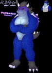 after_transformation anthro black_hair blue_body blue_skin featureless_crotch hair horn male markings muscular muscular_anthro muscular_male pecs purple_shell shell solo spots spotted_body spotted_shell conditional_dnp kbh_kazuhisa kemoteto_yakuza_project mario_bros nintendo kazuhisa hyena koopa mammal scalie spotted_hyena 2023 absurd_res alpha_channel hi_res