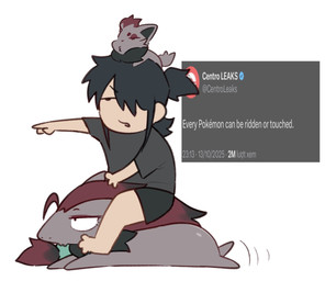 ambiguous_gender anthro barefoot biped black_body black_fur clothed clothing eyebrows feet feral fingers fur grey_body grey_fur grey_tail group hair male multicolored_body multicolored_fur open_mouth quadruped red_body red_fur simple_background simple_eyes tail text trio white_background svkhaiminh nintendo pokemon generation_5_pokemon human mammal pokemon_(species) zoroark zorua english_text hi_res