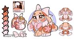 2023 :3 animate_inanimate bow_(feature) brown_eyes color_swatch cybunny eyelashes fan_character feerni female feral ferwanwan fluffy hi_res lagomorph living_plushie mammal model_sheet morphing_potion_(neopets) neopet_(species) neopets patch_(fabric) patchwork_creature paws plushie potion quadruped simple_background sitting smile solo stitch_(sewing) tail watermark white_background