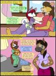 3:4 age_regression anthro canid canine canis clothed clothing collaboration comic diaper digital_media_(artwork) domestic_dog duo english_text equid equine female hair hi_res horse husky kammypup kammypup_(artist) mammal nordic_sled_dog pregnant red_hair runt_(artist) smile speech_bubble spitz text toddler young young_anthro
