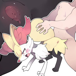 3_fingers 3_toes 5_fingers all_fours anthro anthro_penetrated biped black_body black_fur blush blush_lines bodily_fluids cheek_tuft clitoris cutaway digitigrade doggystyle duo faceless_character faceless_human faceless_male facial_tuft fangs feet female female_anthro female_penetrated fingernails fingers from_behind_position fur gaping gaping_vagina genitals human_on_anthro human_penetrating human_penetrating_anthro humanoid_genitalia humanoid_vulva inner_ear_fluff interspecies kneeling male male/female male_human male_penetrating male_penetrating_female multicolored_body multicolored_fur nails nude nude_anthro nude_female nude_human nude_male open_mouth paws penetration pink_tongue pokephilia pupils questionable_consent red_eyes red_inner_ear_fluff red_nose sex side_view snout sweat sweaty_face tail tail_grab tears teeth toes tongue tuft vulva white_body white_fur yellow_body yellow_ears yellow_fur yellow_tail youjomodoki nintendo pokemon braixen canid canine generation_6_pokemon human mammal pokemon_(species) 1:1 2025 absurd_res hi_res