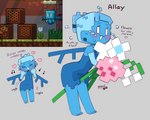 blue_body blush dancing empty_eyes excited female flower plant solo scorci microsoft minecraft mojang xbox_game_studios allay humanoid hi_res