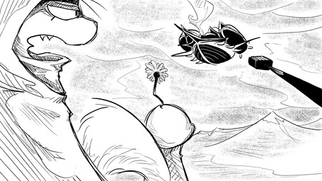 aircraft airship anthro armor cloak clothing cloud female flower group gun headgear helmet landscape mountain plant ranged_weapon rifle smoke sniper sniper_rifle trio vehicle weapon dragonweirdo domestic_ferret mammal mustelid musteline rodent sciurid tree_squirrel true_musteline weasel 16:9 comic hi_res monochrome widescreen