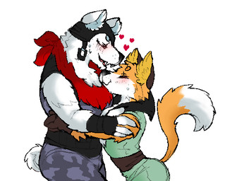 anthro arched_back biped black_nose blush bodily_fluids bottomwear butt camo camo_clothing camo_print clothed clothing cute_fangs duo eyes_closed fangs fully_clothed fur heart_symbol male male/male open_mouth open_smile pants pattern_clothing romantic romantic_couple sharp_teeth simple_background smile standing sweat teeth tongue topwear vest white_background white_body white_fur peach- epic_games fortnite fennix_(fortnite) polar_patroller bear canid canine fox mammal polar_bear red_fox true_fox ursine 2021 aliasing digital_media_(artwork)