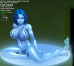 artificial_intelligence big_breasts binary_code blue_body blue_eyes blue_hair blue_pussy breasts clitoris clitoris_piercing cortana_(halo) digital_creature english_text female genital_piercing genitals hair halo_(series) hologram huge_breasts humanoid looking_at_viewer markings microsoft navel nipple_piercing nipples not_furry nude oni_(artist) piercing pussy pussy_piercing solo text translucent translucent_body virtual xbox_game_studios