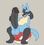 ambiguous_gender anthro balls big_balls big_penis chest_spike conditional_dnp dot_eyes duo erection erobos generation_1_pokemon generation_4_pokemon genitals half-closed_eyes huge_penis hyper hyper_genitalia hyper_penis lucario male masturbation multicolored_body narrowed_eyes nintendo nude penis pokemon pokemon_(species) red_eyes sitting spikes spikes_(anatomy) tongue tongue_out two_tone_body voltorb