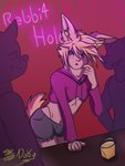 anthro beverage femboy male dokku clubstripes dokunejo humanoid lagomorph leporid mammal rabbit hi_res