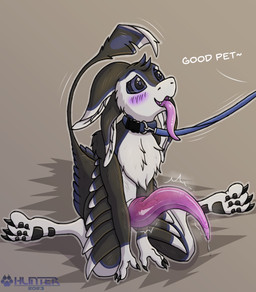 animal_genitalia animal_penis anthro bdsm big_penis blush bodily_fluids collar genital_fluids genitals huge_penis hypnosis leash leash_pull leashed_collar long_penis long_tongue male mind_control mismatched_animal_penis mismatched_genitalia mismatched_penis penis petplay precum ringed_eyes roleplay solo submissive submissive_male tapering_penis text tongue 1nfer0 hunter_(1nfer0) avali absurd_res english_text hi_res