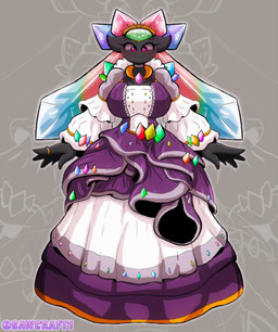 ball_gown big_breasts blue_crystal blue_crystals breasts clothing digit_ring dress female finger_ring green_crystal green_crystals grey_body grey_skin huge_breasts jewelry multicolored_clothing multicolored_dress pink_crystal pink_crystals purple_clothing purple_dress red_crystal red_crystals ring_(jewelry) solo white_clothing white_dress sawcraft1 nintendo pokemon cora_(al33444) diancie elemental_creature elemental_humanoid generation_6_pokemon humanoid legendary_pokemon mineral_fauna mineral_humanoid pokemon_(species) 2026 absurd_res hi_res