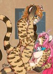 bell breasts collar female from_front_position hair legs_up long_hair male male/female male_on_top mating_press moan nipples on_top pink_hair sex vaginal rika_(artist) auron_(odin) tifa felid feline felis leopardus mammal ocelot wildcat hi_res