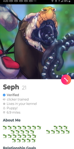 amputated amputated_limb amputated_tail amputation amputee anthro anus bdsm big_anus blind body_horror body_modification body_modifications bondage bound bracket bridge_piercing brown_body butt collar cut_ear cut_ears dating dating_app dating_profile deaf disability ear_scar eye_scar eyebrow_piercing eyeless facial_piercing facial_scar facial_spikes forced_open forced_open_mouth forked_tongue gag gagged harness helpless horn horn_stump humor hyper hyper_tongue jaw_horn jaw_spikes jaw_stretcher long_tongue lower_lip male missing_ear mouth_shot mouth_spread multiple_piercings muzzle_bolt nose_piercing nose_ring nut_(hardware) open_mouth out_of_focus outside petplay phone_alarm piercing piercing_bondage piercing_fetish posture_collar puppyplay raised_tail restrained restraints ring_piercing roleplay sawed-off_horns scar screencap solo spikes spikes_(anatomy) spread_mouth submissive submissive_male tail tail_anus tail_bondage tail_tied tailless tan_body text tongue tongue_out tongue_piercing uvula wing_bondage tridecaflop european_mythology mythology 'seph_(sephdragon) boa_(snake) boa_constrictor boinae dragon hybrid mythological_creature mythological_scalie reptile scalie snake western_dragon winged_dragon absurd_res english_text hi_res