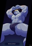 abs anthro balls biceps clothing costume genitals group male muscular muscular_male nipples pecs raised_arm red_eyes smile solo underwear voviat nintendo pokemon generation_1_pokemon humanoid machoke pokemon_(species) hi_res