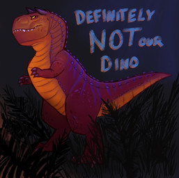 ambiguous_gender claws darkness earhole feral grass horn markings offended orange_body orange_scales osteoderms outside plant purple_body purple_scales red_body red_scales sad scales sharp_teeth solo spikes spikes_(anatomy) standing striped_markings stripes teeth text gshepgf dinosaur_(disney) carnotaurus_robustus_floridaensis abelisaurid carnotaurus dinosaur prehistoric_species reptile saurischian scalie theropod english_text hi_res