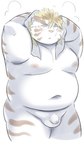 anthro balls belly big_belly blush flaccid genitals kemono male moobs navel nipples overweight overweight_male penis small_penis solo towel ptcmtr lifewonders tokyo_afterschool_summoners licho_(tas) felid mammal pantherine tiger 2023 9:16 absurd_res hi_res