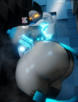 4_fingers anthro areola big_areola big_butt big_nipples black_clothing black_legwear black_thigh_highs blue_areola blue_arms blue_eyeshadow blue_nipples blue_tail blue_tongue butt clothing electrical_plug_tail empty_eyes eyelashes eyeshadow female fingers floating_hands gem glistening glistening_body gloves glowing glowing_eyes glowing_tail gradient_tail handwear huge_areola huge_butt huge_thighs hyper hyper_butt inside jewelry legwear long_tail looking_at_viewer machine makeup musk necklace nipples nun nun_habit nun_outfit pearl_(gem) pearl_necklace puffy_nipples religious_clothing smile smiling_at_viewer solo standing tail thick_thighs thigh_highs tongue tongue_out white_body white_clothing white_gloves white_handwear yellow_eyes geodat deltarune undertale_(series) tasque_manager canid canine darkner mammal robot robot_anthro 2026 3d_(artwork) absurd_res digital_media_(artwork) hi_res watermark