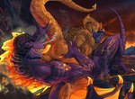 69_position anal anal_penetration anthro anus balls biceps big_butt big_dom_small_sub big_penis big_tongue blue_tongue bodily_fluids butt butt_grab claws deep_penetration dominant duo facial_piercing facial_spikes finger_claws genital_fluids genitals gold_body gold_scales hand_on_butt holding_butt holding_penis holding_tail horn huge_penis humanoid_genitalia humanoid_penis licking long_tongue looking_back lying male male/male muscular muscular_anthro muscular_male muscular_thighs nose_piercing nude on_back open_mouth open_smile oral orange_claws orange_eyes orange_stripes orange_tongue penetration penile penis penis_lick piercing precum pupils red_sclera rimming scales sex sharp_teeth size_difference slit_pupils smile smoke smoke_from_nose spikes spikes_(anatomy) steam steam_from_nostrils striped_body striped_scales stripes tail teal_eyes teeth tongue tongue_on_penis tongue_out tongue_piercing wings shaneinvasion dungeons_and_dragons hasbro mythology wizards_of_the_coast karthanax molokai dragon dragonborn_(dnd) mythological_creature mythological_scalie scalie winged_dragon hi_res