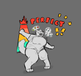 anthro big_breasts breasts clothed clothing dancing female gameplay_mechanics grey_background pantsless simple_background slightly_chubby kingmalt nintendo wii wii_fit canid canine mammal sketch