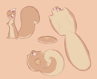 big_tail biped brown_body brown_fur butter chibi dairy_products female feral flying food fruit fur head_tuft markings open_mouth open_smile orange_background orange_body orange_fur pancake plant round_ears simple_background smile solo strawberry tail tan_body tan_fur tan_markings toony tuft whipped_cream clockstops3am conditional_dnp flying_squirrel mammal rodent sciurid hi_res
