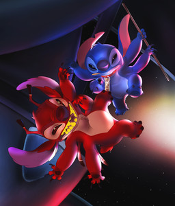 4_arms 4_fingers 4_toes aircraft angry antennae_(anatomy) black_claws blue_body blue_claws blue_eyes blue_nose blue_pawpads chest_tuft claws dipstick_antennae duo feet fight fingers fur head_tuft holding_object jewelry multi_arm multi_limb multicolored_antennae narrowed_eyes necklace notched_ear open_mouth pawpads pole red_body red_eyes red_fur red_nose small_tail space spacecraft squint tail teeth tiki toe_claws toes tuft vehicle yellow_teeth lullaby_of_the_lost cc-by-nc-nd creative_commons disney lilo_and_stitch leroy_(lilo_and_stitch) stitch_(lilo_and_stitch) alien experiment_(lilo_and_stitch) 2018 absurd_res digital_drawing_(artwork) digital_media_(artwork) hi_res shaded soft_shading watermark