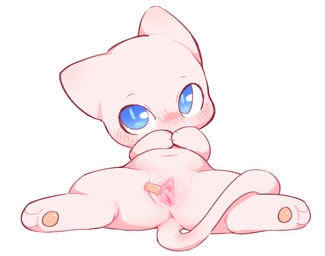 anus biped bipedal_feral blue_eyes blush blush_lines chibi covering covering_mouth covering_own_mouth covering_self feet female female_feral feral front_view fur genitals hindpaw inner_labia looking_aside lying navel on_back paws pink_body pink_fur simple_background solo spread_vulva spreading tail urethra vulva white_background kirichiiii nintendo pokemon generation_1_pokemon legendary_pokemon mew_(pokemon) pokemon_(species) 2026 digital_drawing_(artwork) digital_media_(artwork) shaded soft_shading