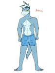 anthro anthrofied boxers_(clothing) boxers_only clothed clothing fist male navel nipples pokemorph simple_background solo text topless underwear underwear_only white_background fuze nintendo pokemon arturo_(fuze) arctibax generation_9_pokemon pokemon_(species) 3:4 hi_res