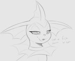 ambiguous_feral ambiguous_gender bedroom_eyes dialogue feral grey_background half-closed_eyes narrowed_eyes open_mouth seductive simple_background solo text arteficialtrees nintendo pokemon eeveelution generation_1_pokemon pokemon_(species) vaporeon 2023 english_text greyscale monochrome sketch