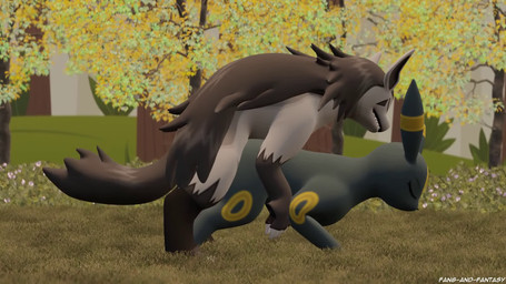 all_fours ambiguous_penetration balls doggystyle duo eyes_closed fast_sex female female_feral female_penetrated feral feral_on_feral feral_penetrated feral_penetrating feral_penetrating_feral forest from_behind_position genitals grass happy happy_sex looking_pleasured male male/female male_feral male_penetrating male_penetrating_female mounting open_mouth penetration penile penile_penetration penis_in_vagina plant rough_sex sex standing standing_doggystyle tail teeth thrusting tree vaginal vaginal_penetration fang-and-fantasy nintendo pokemon eeveelution generation_2_pokemon generation_3_pokemon mightyena pokemon_(species) umbreon 16:9 3d_(artwork) 3d_animation animated blender_(artwork) digital_media_(artwork) hi_res high_framerate no_sound short_playtime video widescreen