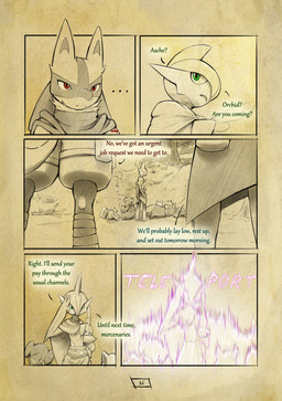 anthro arm_tattoo biped carrying_another cloak clothing dialogue ellipsis female fur green_eyes male outside page_number pouch_(clothing) red_eyes red_tattoo tattoo teleportation text truescorn nintendo pokemon pokemon_mystery_dungeon shadows_for_hire spike_chunsoft asche_(truescorn) orchid_(truescorn) gabite generation_1_pokemon generation_3_pokemon generation_4_pokemon generation_7_pokemon hakamo-o lucario marowak pokemon_(species) seviper weavile 2025 absurd_res comic english_text hi_res huge_filesize