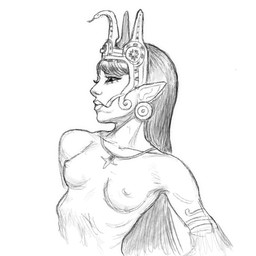 armlet black_eyes breasts collarbone crown ear_piercing female hair headgear jewelry light long_hair mouth_closed necklace nipples piercing shirtless_female shirtless_humanoid simple_background small_breasts solo tiara tusks white_background bingoblin humanoid orc 1:1 2025 english_description graphite_(artwork) half-length_portrait hi_res lighting monochrome portrait shaded sketch traditional_media_(artwork)