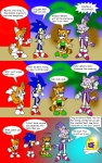 anthro award blue_body blue_fur bodily_fluids clapping crying dialogue female fur gradient_background green_eyes group hair male multi_tail orange_body pink_body ponytail purple_body purple_fur simple_background tail tears text wakeangel2001 sega sonic_the_hedgehog_(series) blaze_the_cat marine_the_raccoon miles_prower sonic_the_hedgehog canid canine domestic_cat eulipotyphlan felid feline felis fox hedgehog mammal procyonid raccoon comic english_text hi_res