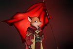 anthro female flag solo standing cdt2s paradox_interactive stellaris canid canine fox mammal mammalian_(stellaris) mammalian_3 hi_res