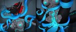 anthro areola black_body black_fur black_sclera blue_areola blue_inner_pussy blue_insides blue_markings blue_nipples blue_pussy bodily_fluids bound clitoral_hood cum cum_in_mouth cum_inside female forced fur genital_fluids genitals glowing glowing_cum glowing_genitalia glowing_markings glowing_nipples glowing_pussy hair immobilization markings multicolored_body nipples oral oral_penetration penetration prehensile_clitoral_hood pussy rape red_hair sex solo spread_pussy spreading surprise_sex surprised_expression surprised_face tentacle_in_mouth tentacle_penetration tentacle_rape tentacle_sex tentacles teratophilia unusual_bodily_fluids unusual_cum unusual_genital_fluids unusual_insides vaginal vaginal_fluids vaginal_penetration kolkolukija elina_sif_(fenrisulfrskarr) sergal hi_res
