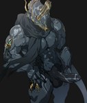 balls erection foreskin genitals humanoid_genitalia humanoid_penis male muscular muscular_male not_furry penis simple_background solo standing lotusshim554 digital_extremes tencent warframe excalibur_umbra_(warframe)