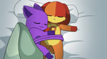 ambiguous_gender anthro biped black_sclera blush cuddling detailed_background duo eyes_closed fur lying on_back on_ground orange_body orange_fur orange_tail peeing purple_body purple_fur purple_tail sleeping standing tail tail_around_waist thought_bubble white_eyes sum mob_entertainment poppy_playtime smiling_critters catnap_(poppy_playtime) dogday_(poppy_playtime) canid canine canis domestic_cat domestic_dog felid feline felis mammal animated hi_res sound webm