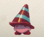 ambiguous_gender cone daww featureless_crotch frown humor multicolored_body multicolored_skin noseless not_furry nude pink_body pink_skin red_body red_skin rosy_cheeks round_body shadow simple_background solo standing tan_background traffic_cone suyasuyabi427 kirby_(series) nintendo kirby alien waddling_head 2022 hi_res sketch