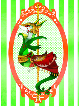 ambiguous_gender armor bottomwear clothing feral gem green_body green_skin headgear helmet mirror pattern_background pole red_eyes serpentine simple_background skirt solo striped_background garkarios nintendo pokemon generation_5_pokemon pokemon_(species) reptile scalie serperior snake 3:4 hi_res