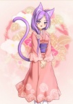 accessory asian_clothing blush cat_tail clothing east_asian_clothing female flower flower_in_hair hair hair_accessory haneri japanese_clothing kimono long_hair looking_at_viewer multi_tail obi obijime open_mouth plant purple_eyes purple_hair solo tail playjoe2005 animal_humanoid cat_humanoid felid felid_humanoid feline feline_humanoid humanoid mammal mammal_humanoid hi_res