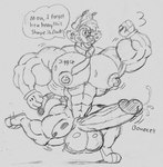 abs anthro balls big_balls big_muscles big_pecs big_penis bodily_fluids bouncing_pecs dialogue erection genital_fluids genitals growth huge_balls huge_muscles huge_pecs huge_penis hyper hyper_balls hyper_genitalia hyper_muscles hyper_penis male muscle_growth muscular necktie pecs penis precum solo toony vein veiny_penis whistling luvtoons bonkers_d._bobcat bobcat felid feline lynx mammal hi_res